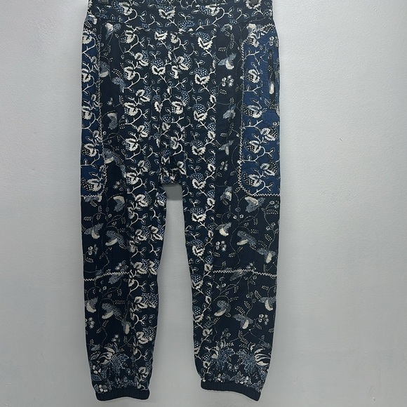 Ulla Johnson Suki Jogger Slouchy Pants Floral Cotton Stretch Navy Blue Size 6 - Picture 2 of 11